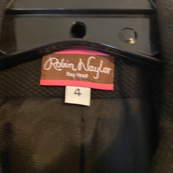 Robin Naylor Black Double Breasted Trench Coat, Size 4 - Picture 2 of 8